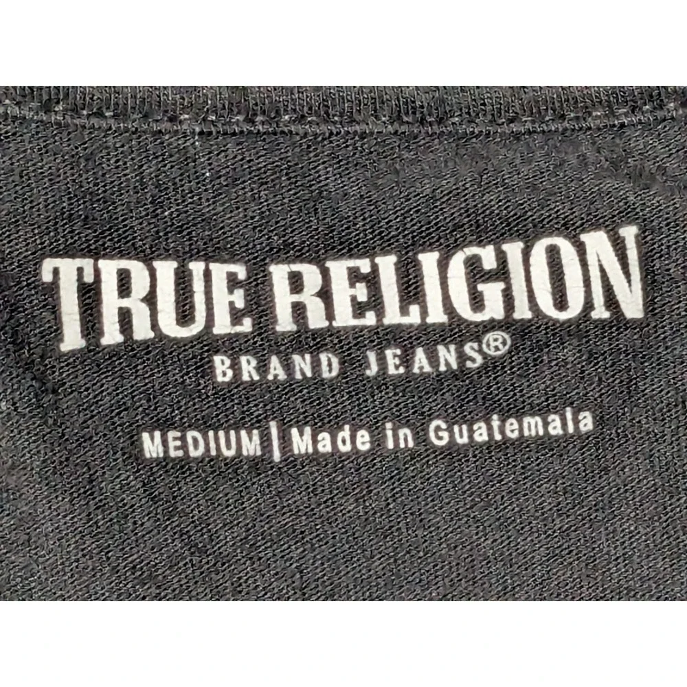 True Religion Buddha Crafted With‎ Pride Double-Sided Black T-Shirt - Men Medium